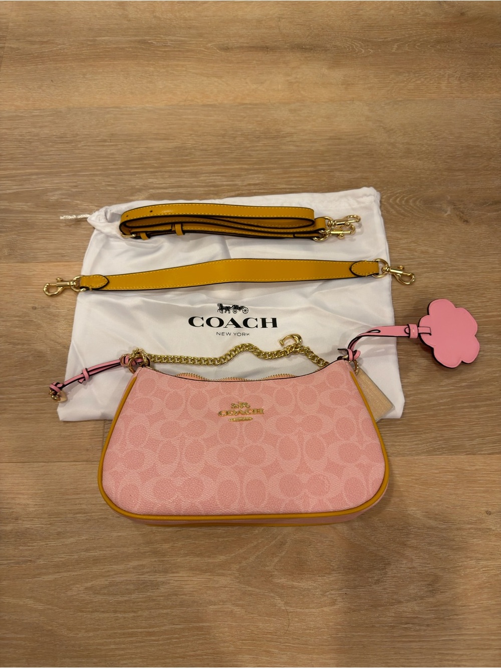 Coach Teri Bag Powder Pink Signature Canvas